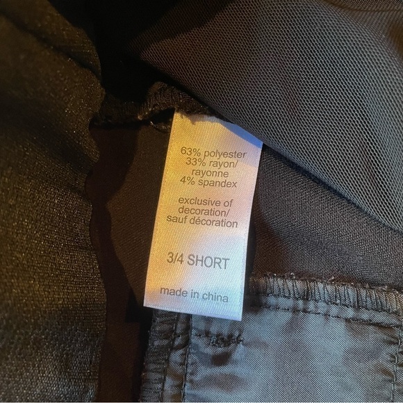 Maurices Black Slacks Work Office Dress Pants 3/4 Short - Picture 4 of 7